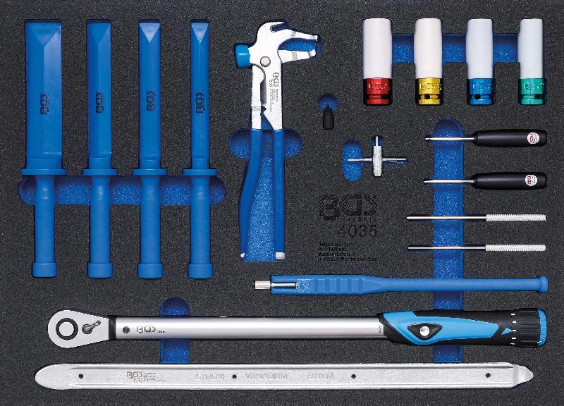 Insert de servante d'atelier 3/3 - outils spéciaux pour le service des soupapes et pneus - avec clé dynamométrique et accessoires_0