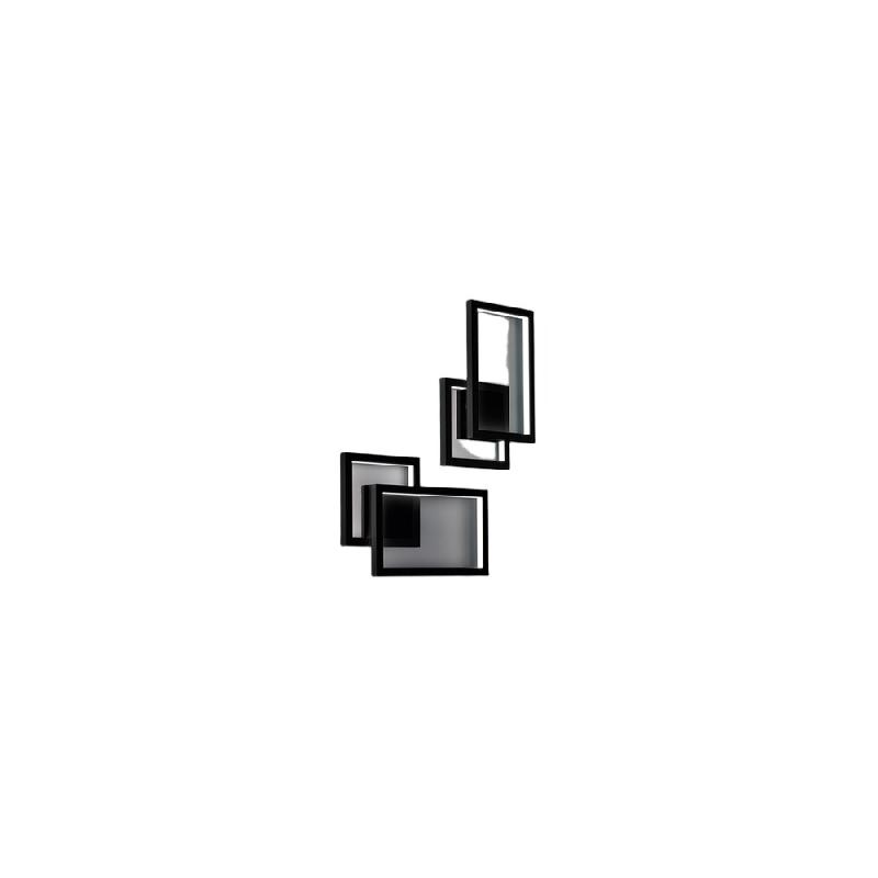 Applique LED 20 W en aluminium noir mat, CCT 3000/4000/6000 K réglable, structure métal et acrylique, design moderne - Perenz - noir 6598 N CTD_0