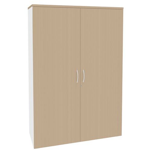 ARMOIRE QUATUOR 2 PORTES BATTANTES 120X180 CHÊNE/BLANC - MANUTAN EXPERT
