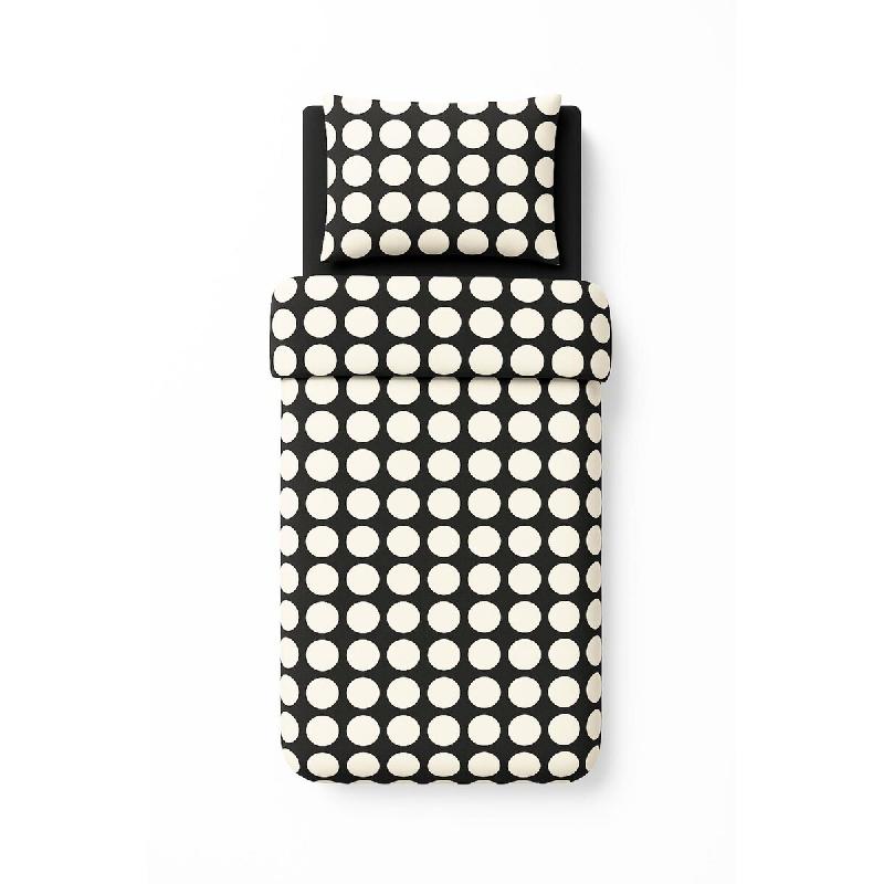 Benetton - Ensemble 3 pièces Lit Simple (Housse de Couette 150x220cm, Drap-Housse 90x200cm et Taie d'Oreiller 50x50cm) 100% Coton Noir - noir BE615_0