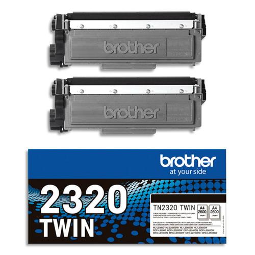 Brother - Pack de 2 cartouches toner noir TN2320TWIN - Cartouches d'encre informatiques_0