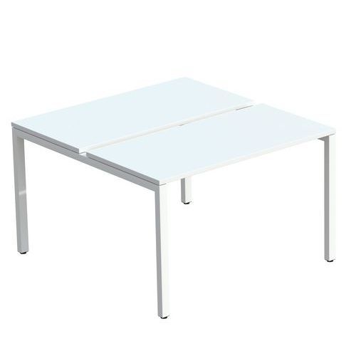 BUREAU BENCH EASY OFFICE 2 PLACES (2X80)X140 CM PLATEAU BLANC - MEET BY PAPERFLOW