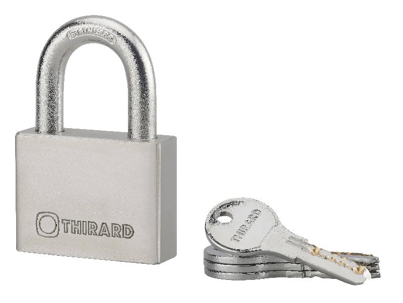 Cadenas à clé Rinox 60mm - Anse inox - 4 clés réversibles - Marque Thirard_0