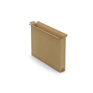 CAISSE CARTON TÉLESCOPIQUE POUR PRODUIT PLAT BRUNE DOUBLE CANNELURE 70X9X80 CM