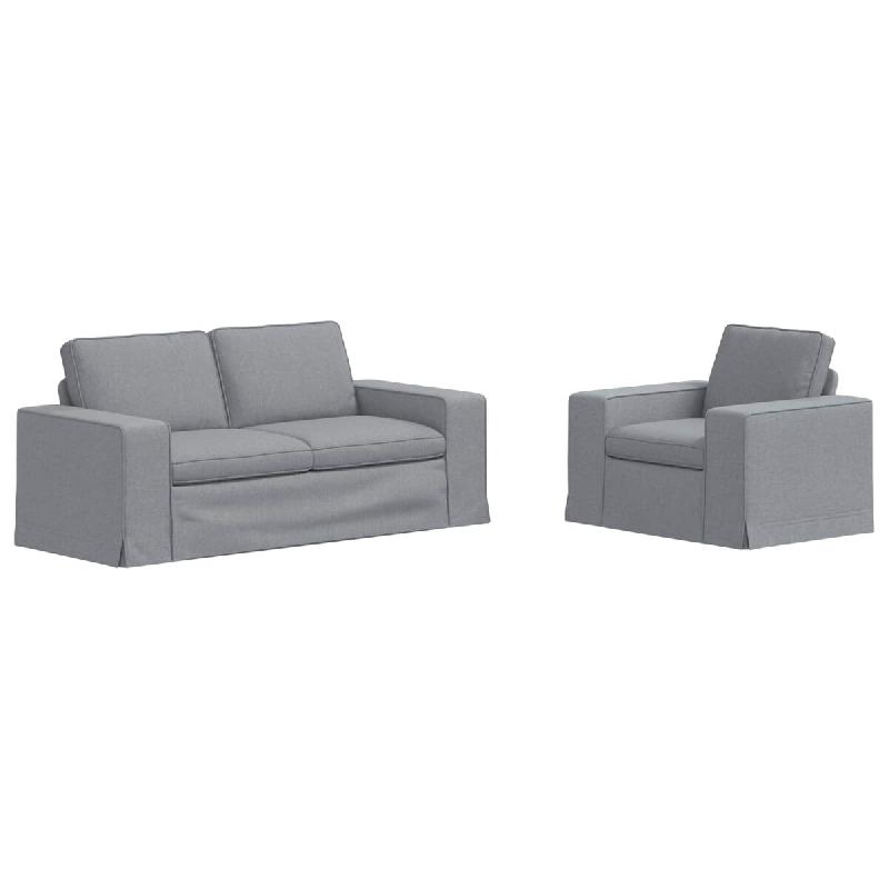 Canapé 2 pcs Gris clair 182 x 80 x 82 cm tissu Modèle Apex Horizon Élite - Matériau naturel 8721364374317_0