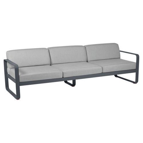 CANAPÉ 3 PLACES BELLEVIE CARBONE COUSSINS GRIS FLANELLE - FERMOB