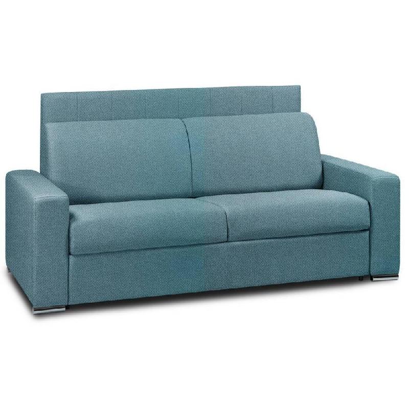 CANAPÉ LIT CANAPEXPRESS NORMANDIE SMMIER LATTES 120CM MATELAS MÉMORY  22CM TÊTE DE LIT INTÉGRÉE VELOURS TURQUOISE_0