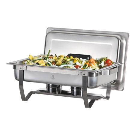 Chafing dish inox - couvercle amovible - GN 1/1 - livré avec brûleur à alcool_0