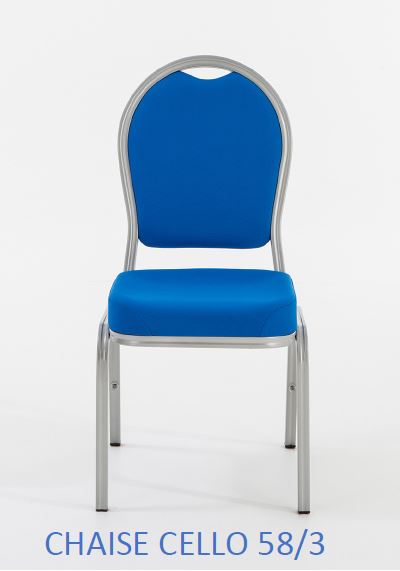 Chaise de conférence empilable par 10 avec accoudoirs - Cello - aluminium rainuré et assise Confort Plus_0