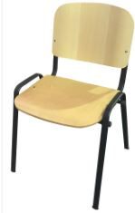 Chaise empilable ISO TISSU résille polypro bois - Buff'hyeres Collectivités_0