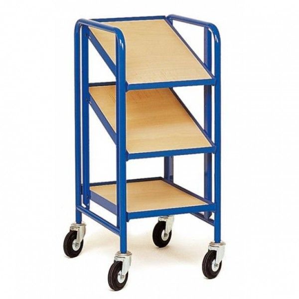 Chariot porte bac - manuest - avec 3 bacs - sans bois - 410 x 610 mm_0