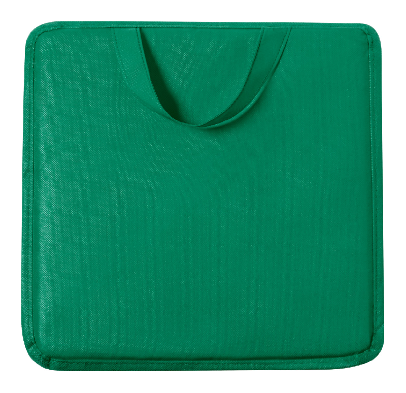 Coussin de stade en intissé - avec poignée et poche - couleur verte - 40g_0
