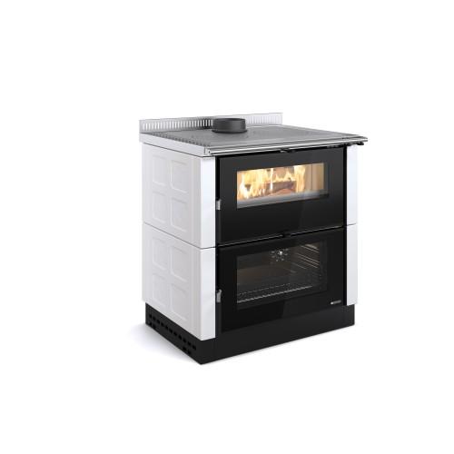 CUISINIÈRE À BOIS 7,1 KW AVEC FOUR 68L - VERONA XXL.16 MAIOLICA - BLANC INFINITY LA NORDICA EXTRAFLAME