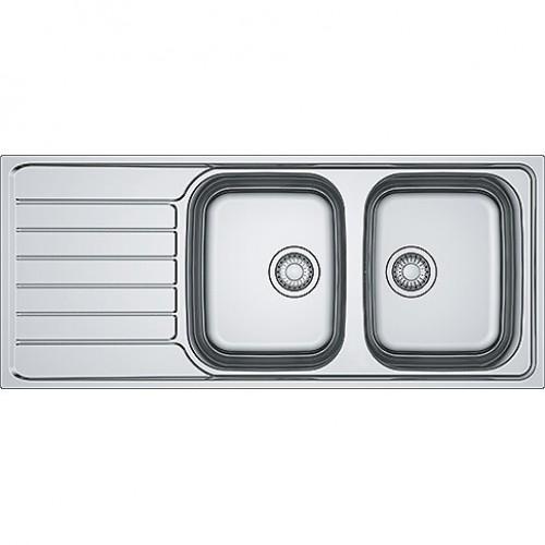 EVIER À ENCASTRER INOX LISSE - 1160 X 500 MM - 2 CUVES - SPARK SKX 621 FRANKE