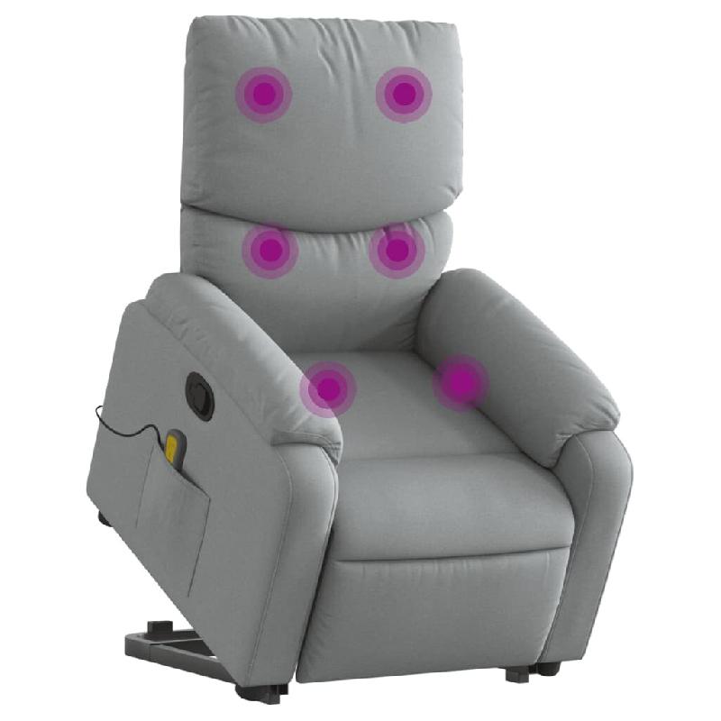 Fauteuil de massage inclinable Gris clair Tissu Modèle Pervoriax - 8721012173248_0