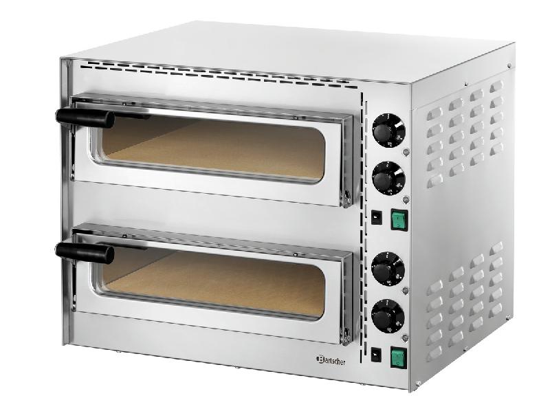 Four à pizzas en acier inoxydable - 2 enceintes avec pierre résistante - Température jusqu'à 400°C - Marque BARTSCHER_0