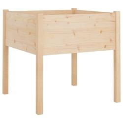 Helloshop26 - Jardinière bac lit surélevé plantes fleurs terrasse jardin d'extérieur 70 x 70 x 70 cm bois de pin massif marron 02_0038560 - 300021_0