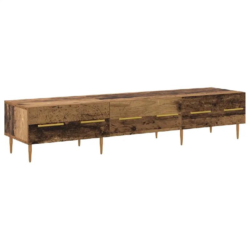 Helloshop26 - Meuble TV rectangulaire avec rangement moderne 150 x 36 x 30 cm en bois d'ingénierie bois ancien 02_0052769 - Bois massif 3000237581195_0