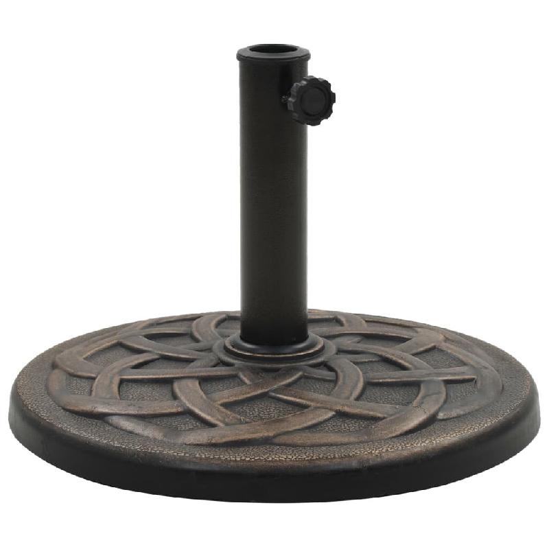 Helloshop26 - Pied base socle rond de parasol résine diamètre  38 et 48 mm  11 kg bronze 2202083 - 3002493999639_0