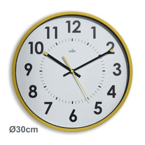HORLOGE MURALE ABBY Ø 30 CM - À QUARTZ - JAUNE