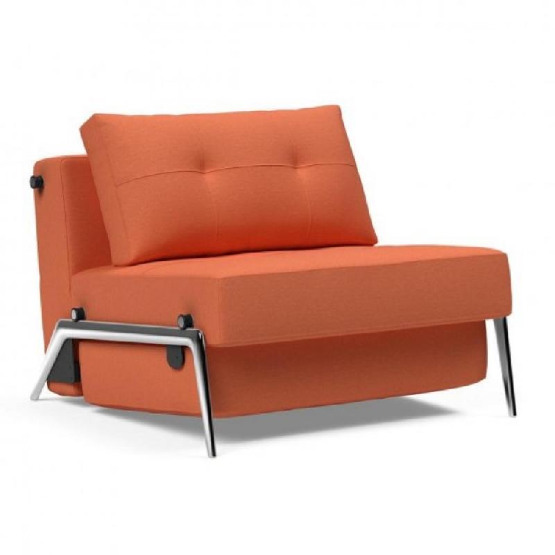 INNOVATION LIVING  FAUTEUIL DESIGN CUBED 02 ALU CONVERTIBLE 200*90CM TISSU ROUILLE ARGUS_0