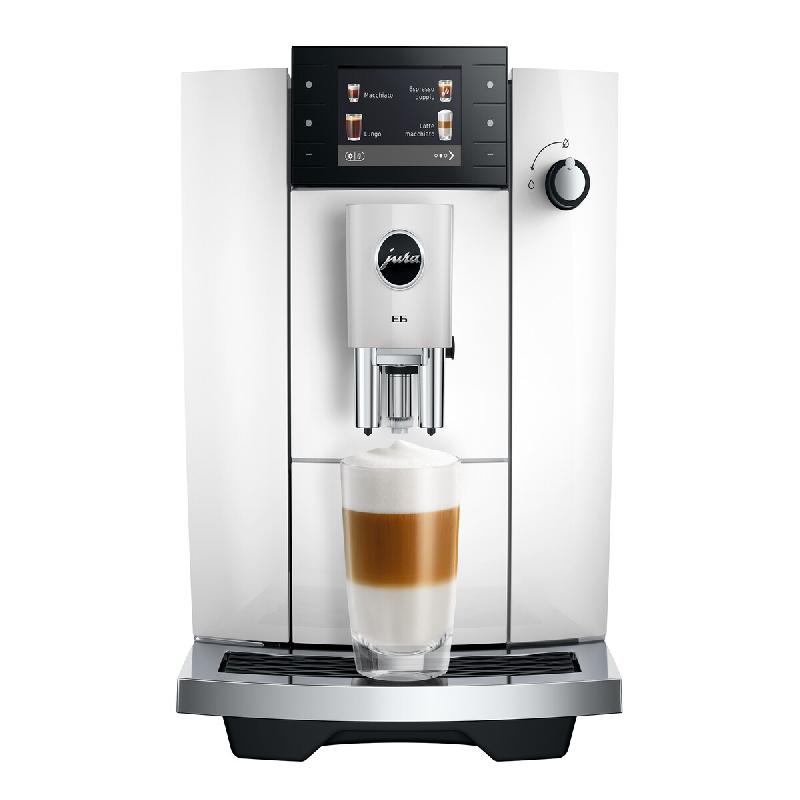 Jura - E6 Piano White (ED) - Machine à café automatique avec écran couleur de 3,5 pouces, 17 spécialités, extraction Light Brew et P.A.G.2 - 7610_0