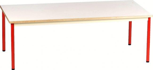 TABLE CHLOÉ 4 PIEDS 200 X 80 CM T1 PLATEAU BEIGE PIÉTEMENT BLEU - MANUTAN COLLECTIVITÉS