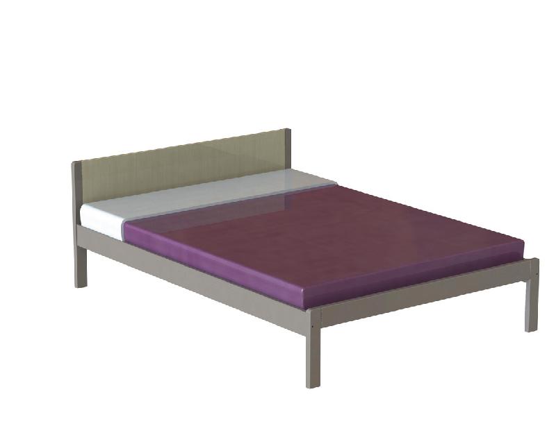 LIT NOVA PMR TÊTE PANNEAU BOIS 140 X 190 SOMMIER À LATTES ERABLE/WENGÉ - MANUTAN COLLECTIVITÉS