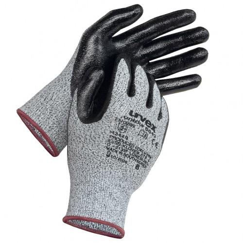 LOT DE 10 PAIRES DE GANTS ANTICOUPURE UVEX UNIDUR 6643 - GRIS CHINÉ - TAILLE 9 UVEX