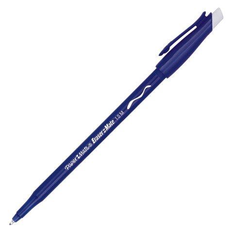 LOT DE 2 - STYLO BILLE PAPERMATE REPLAY EFFAÇABLE RÉTRACTABLE POINTE 1 MM - ÉCRITURE MOYENNE BLEU