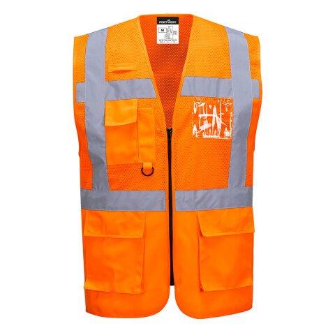 LOT DE 3 - PORTWEST C496 GILET EXÉCUTIVE MAILLE MADRID ORANGE - TAILLE XXXL