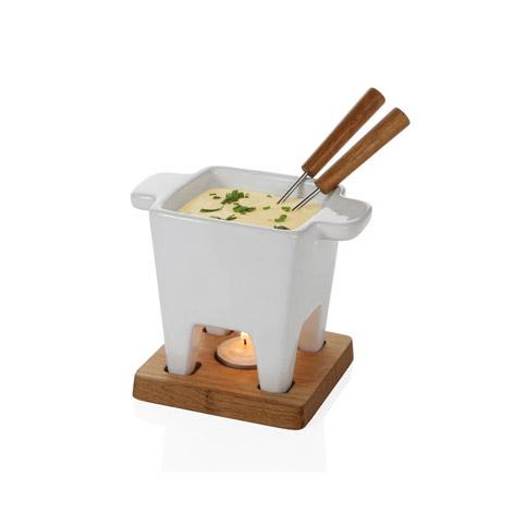 MINI APPAREIL À FONDUE SAVOYARDE BLANC EN GRÈS 20CL - BOSKA - LIFE