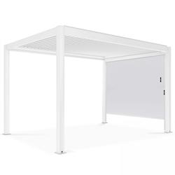 Oviala Business Pergola bioclimatique 3x4m autoportée avec 1 store 2,66 x 2,34 m blanc - blanc aluminium 109336_0
