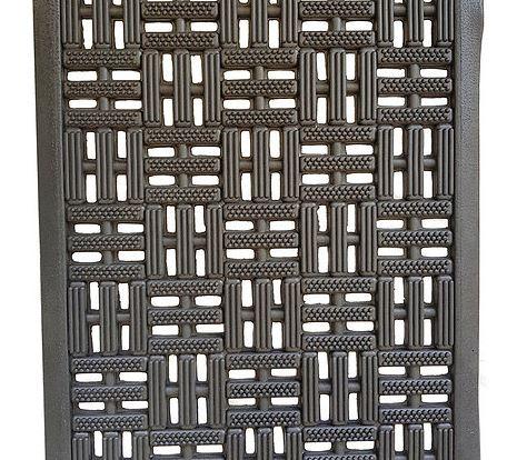 Paillasson en caoutchouc noir - 75 x 45 x 1,2 cm - Antidérapant et décoratif_0