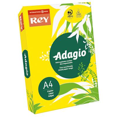 PAPIER COULEUR ADAGIO - TEINTE INTENSE - 80 G - A4 - JAUNE INTENSE - RAMETTE DE 500 FEUILLES