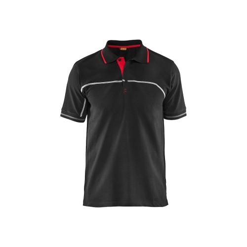 POLO DE TRAVAIL BICOLORE À MANCHES COURTES 3389 - NOIR ET ROUGE - M BLAKLADER