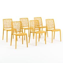 RATTATAN Set 6 Chaises en polypropylène avec fibre de verre empilables pour extérieur et jardin, bar et restaurant, cuisine design moderne - ANNA -_0