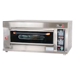 Romux® Four à Pizza à Gaz Professionnel Simple 4x32 cm avec Sol Céramique Réfractaire de Qualité et Thermostat Haute Précision Température 400_0