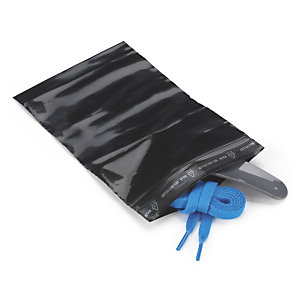 SACHET PLASTIQUE ZIP 50% RECYCLÉ NOIR OPAQUE RAJA 10X15 CM
