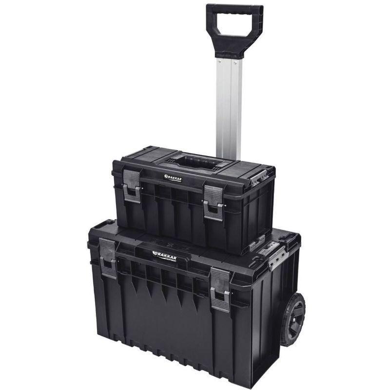 Servante sur roues COBOX DRAKKAR - 2 boîtes de rangement - poignée télescopique - 11576273_0