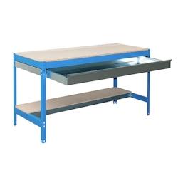 SimonRack Établi SIMONWORK BT0 BOX couleur BLEU/BOIS 842x1210x760 mm (haut x largeur x profondeur) - bleu métal 8435104932599_0