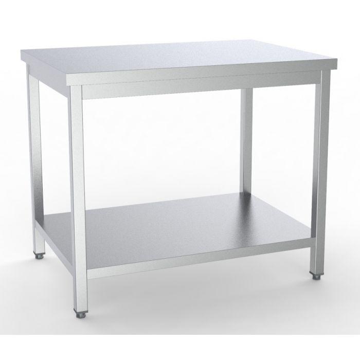 Table inox de travail avec étagère démontable profondeur 700mm longueur 700m - 7333.0075_0