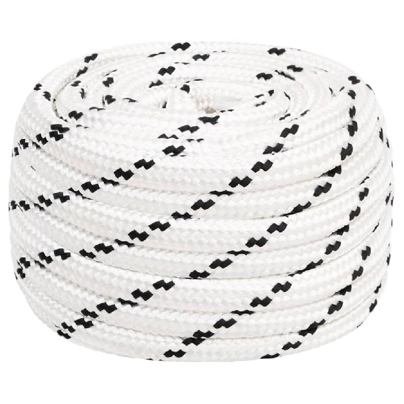 Vidaxl corde de bateau tressé blanc 16 mmx50 m polyester 152784_0