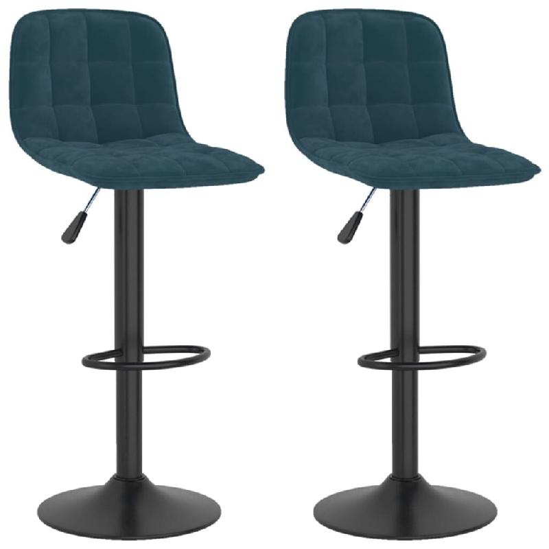 VidaXL Tabourets de bar lot de 2 bleu velours Modèle Aero Pro - bleu 333995_0