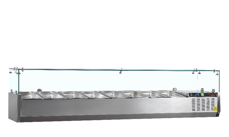 Vitrine réfrigérée GN1/4 GVC33-180 Inox L1800mm 32371 TEFCOLD_0