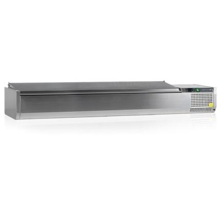 Vitrine à ingredients gn1/4 avec couvercle inox réfrigérée - VK33-200 S/S LID_0