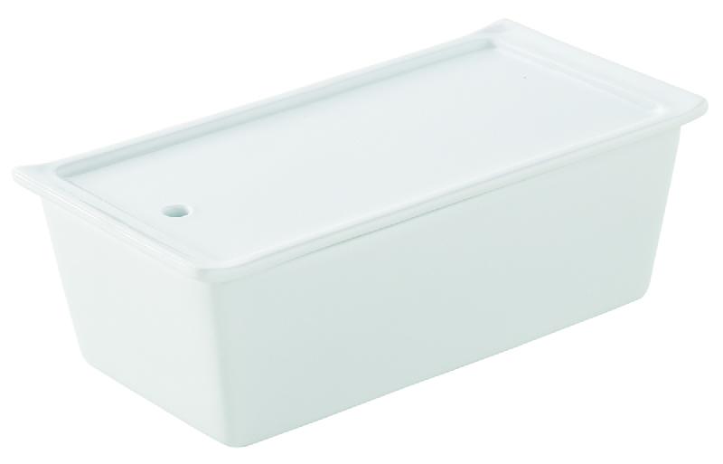 TERRINE RECTANGULAIRE BLANC PORCELAINE 19,7X10 CM LES ESSENTIELS REVOL