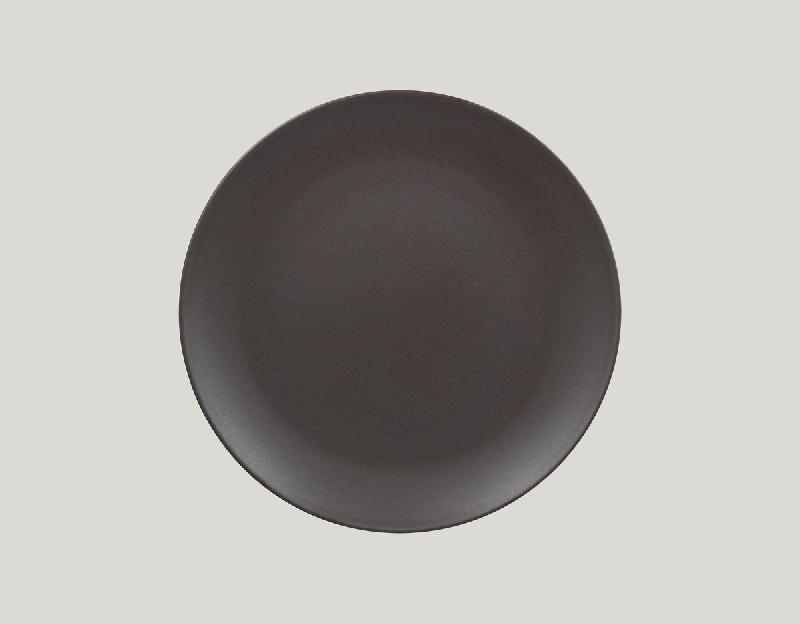 ASSIETTE COUPE PLATE ROND BRUN PORCELAINE Ø 24 CM GENESIS RAK