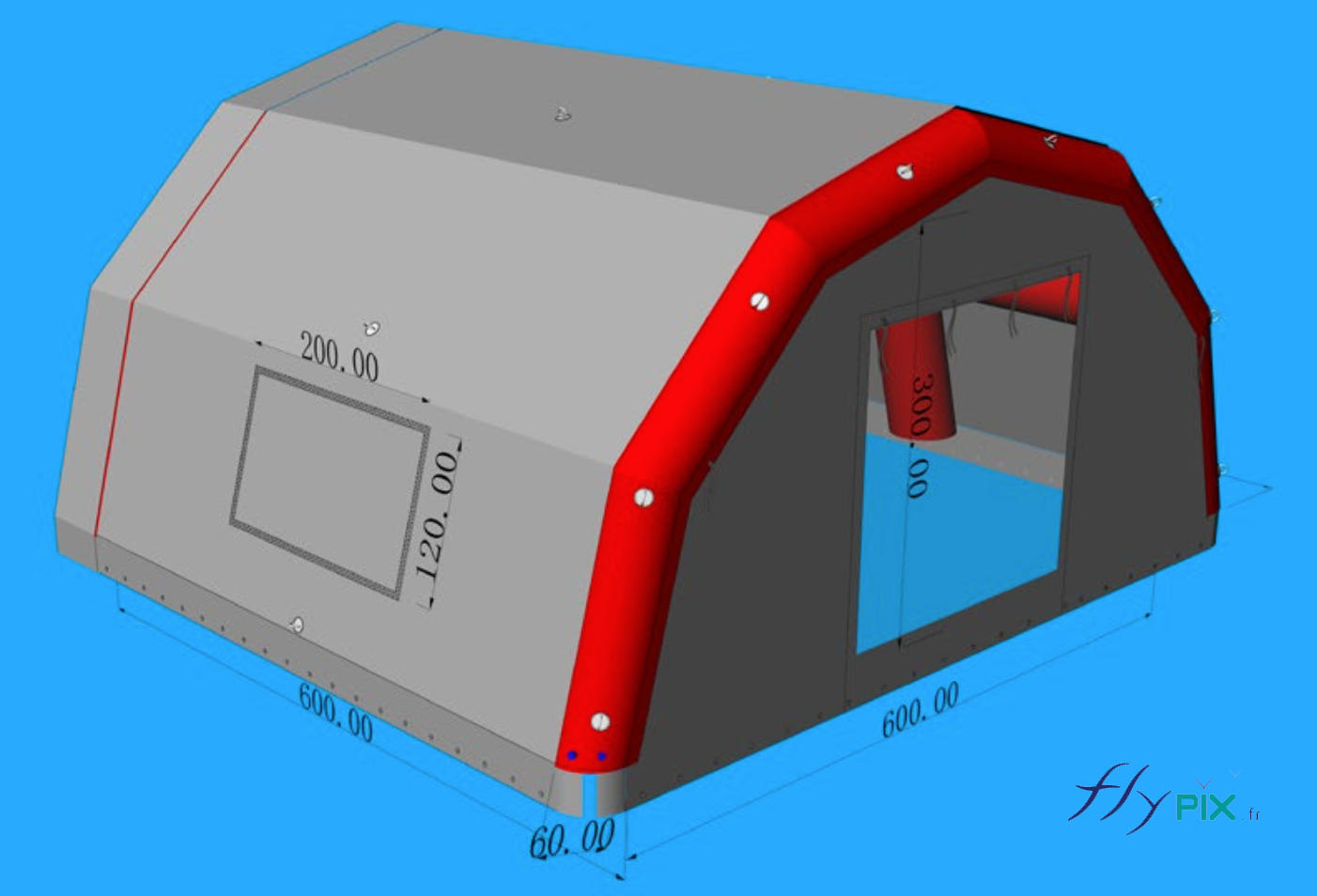 Abri piscine gonflable de chantier - Air captif étanche - Modules 6x6m - PVC 0.45 & 0.60mm_0