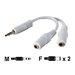 BELKIN HEADPHONE SPLITTER - DIVISEUR POUR CASQUES - FICHE MINI-PHONE STÉRÉO 3,5 MM (M) - FICHE MINI-PHONE STÉRÉO 3,5 MM (F) - BLANC - POUR APPLE IPOD (1G, 2G, 3G, 4G, 5G), IPOD MINI, IPOD NANO (1G), IPOD SHUFFLE (1G, 2G)